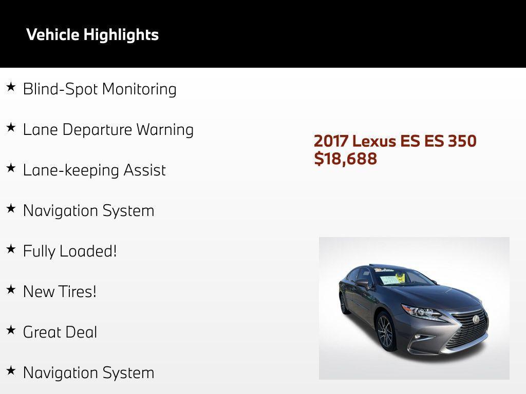 used 2017 Lexus ES 350 car, priced at $18,688