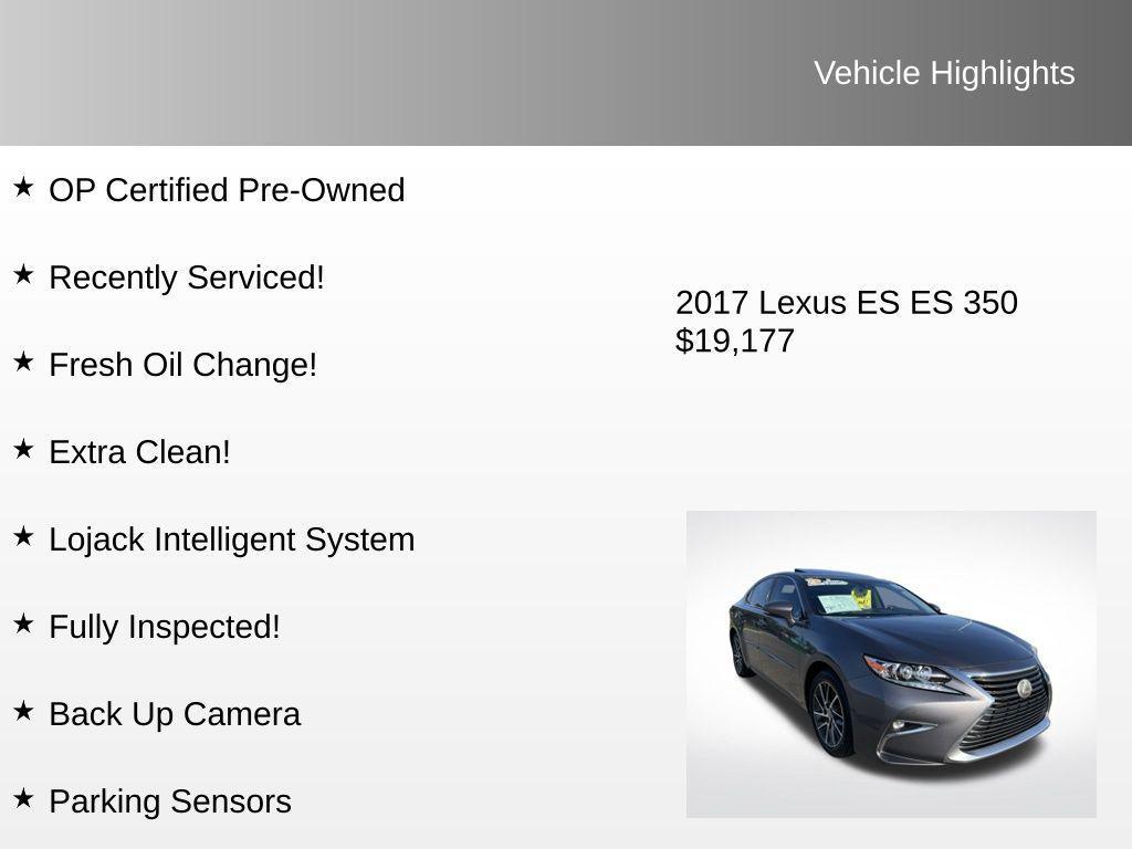 used 2017 Lexus ES 350 car, priced at $19,177