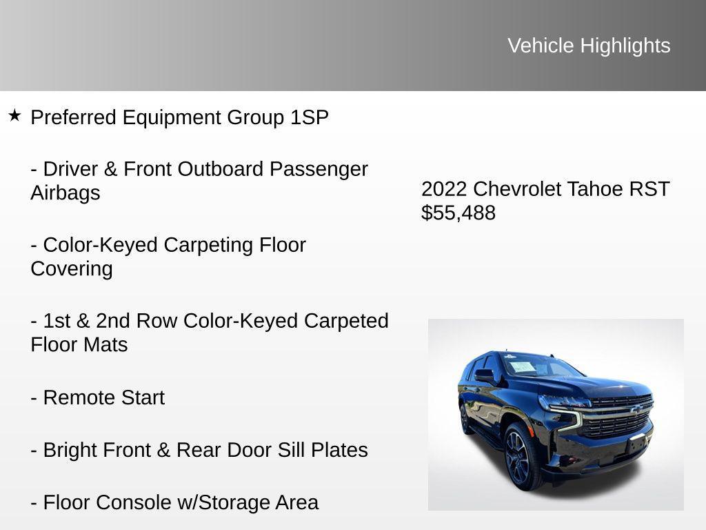 used 2022 Chevrolet Tahoe car, priced at $55,488