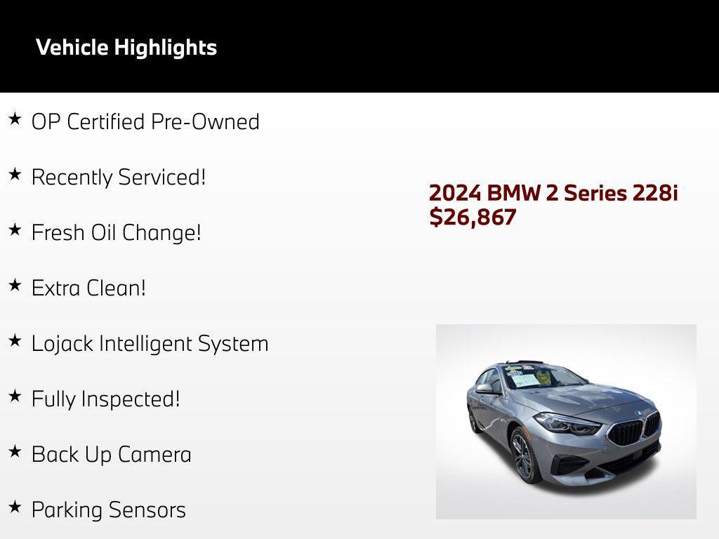used 2024 BMW 228 Gran Coupe car, priced at $26,867