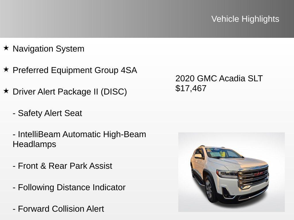 used 2020 GMC Acadia car, priced at $17,467