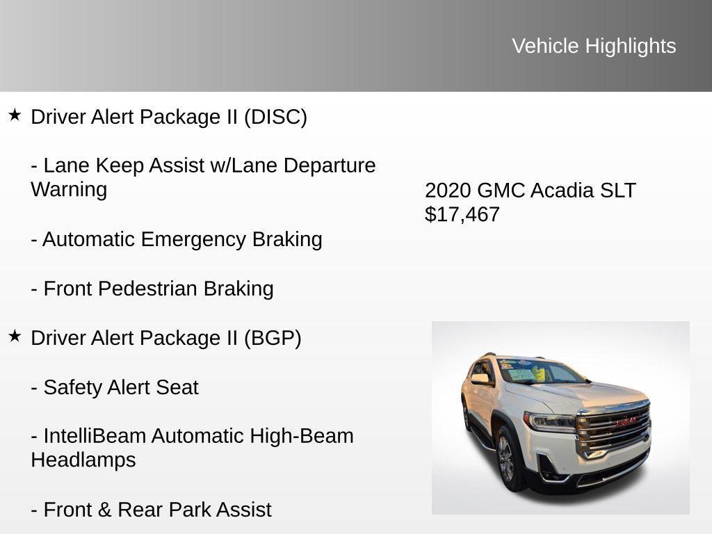 used 2020 GMC Acadia car, priced at $17,467
