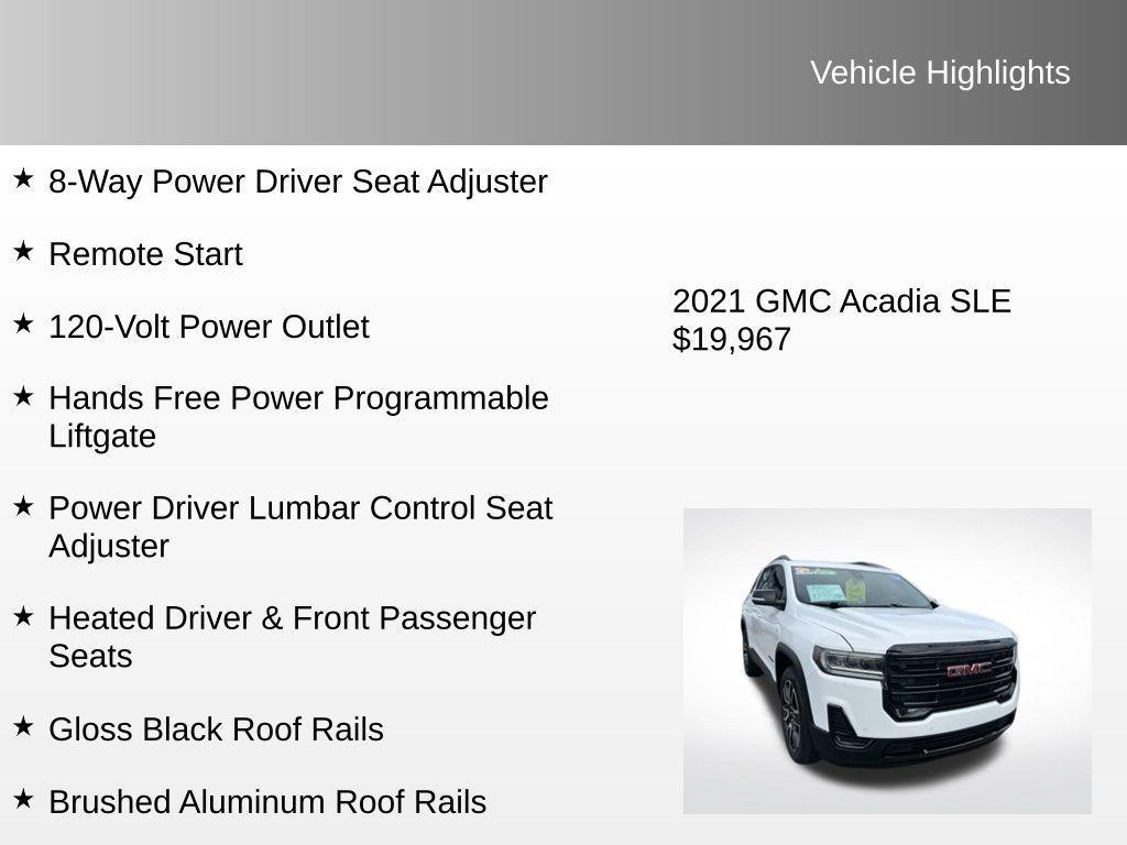 used 2021 GMC Acadia car, priced at $19,967