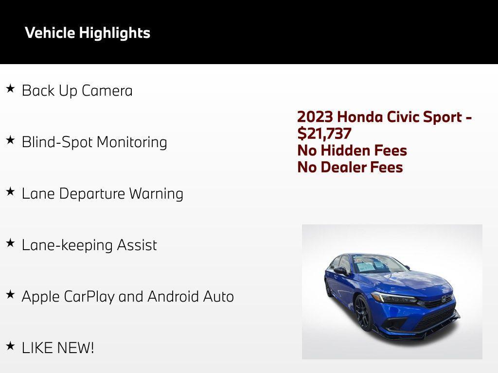 used 2023 Honda Civic car, priced at $21,737