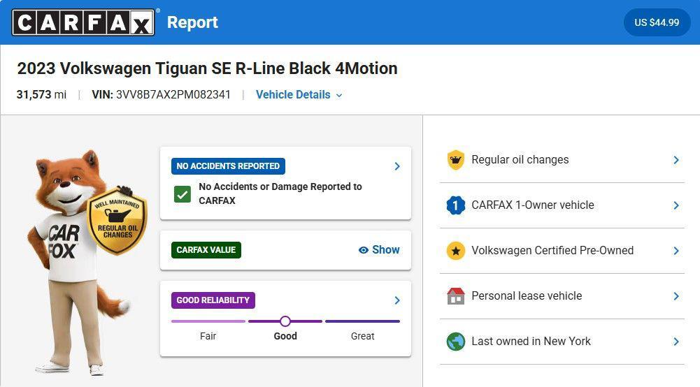 used 2023 Volkswagen Tiguan car, priced at $25,490