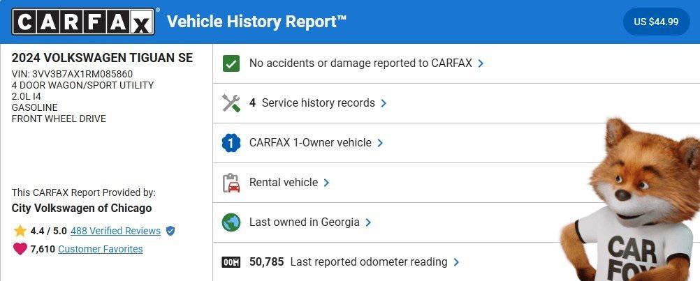 used 2024 Volkswagen Tiguan car, priced at $18,990