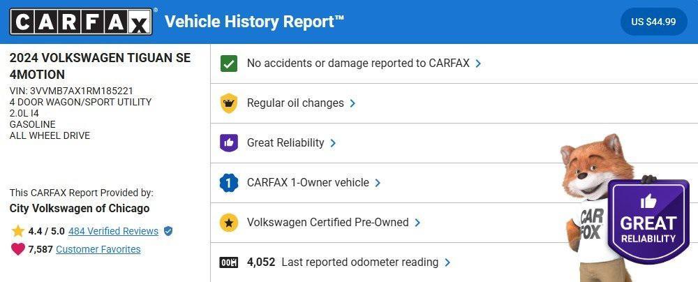 used 2024 Volkswagen Tiguan car, priced at $24,990