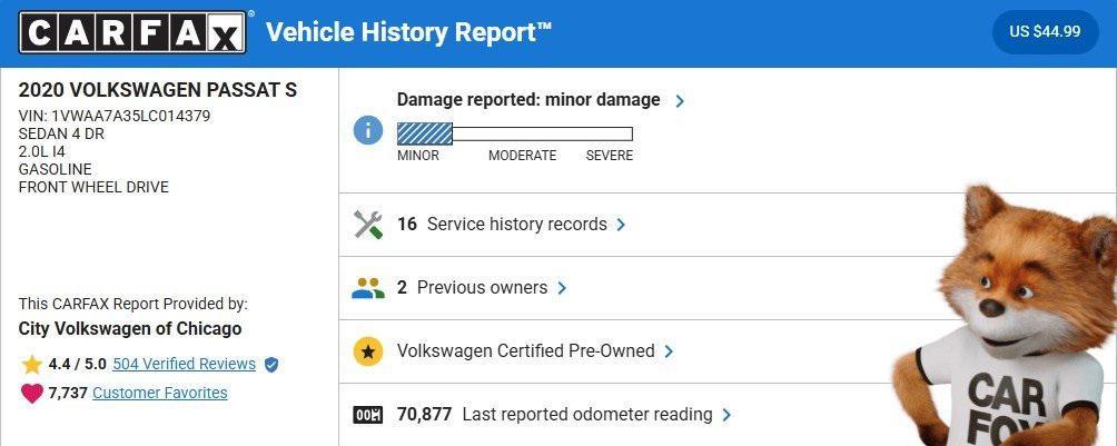 used 2020 Volkswagen Passat car, priced at $13,990