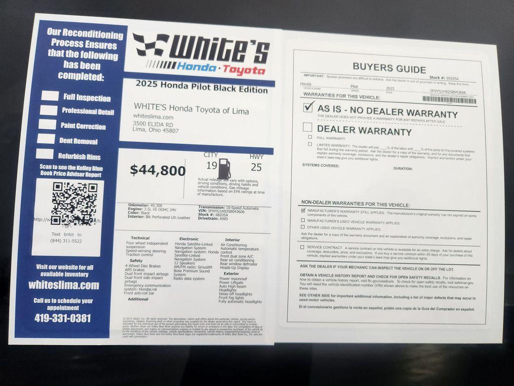 used 2025 Honda Pilot car, priced at $42,900