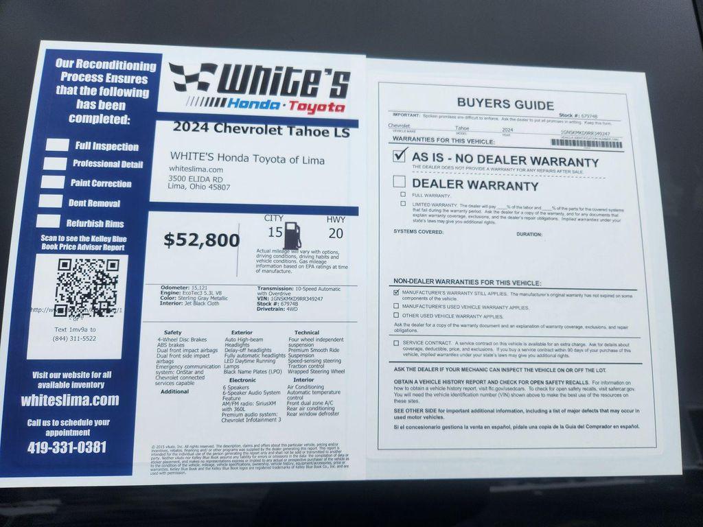 used 2024 Chevrolet Tahoe car, priced at $52,800