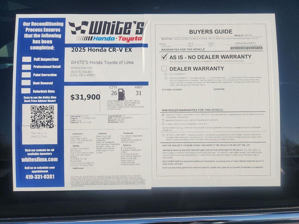 used 2025 Honda CR-V car, priced at $31,900