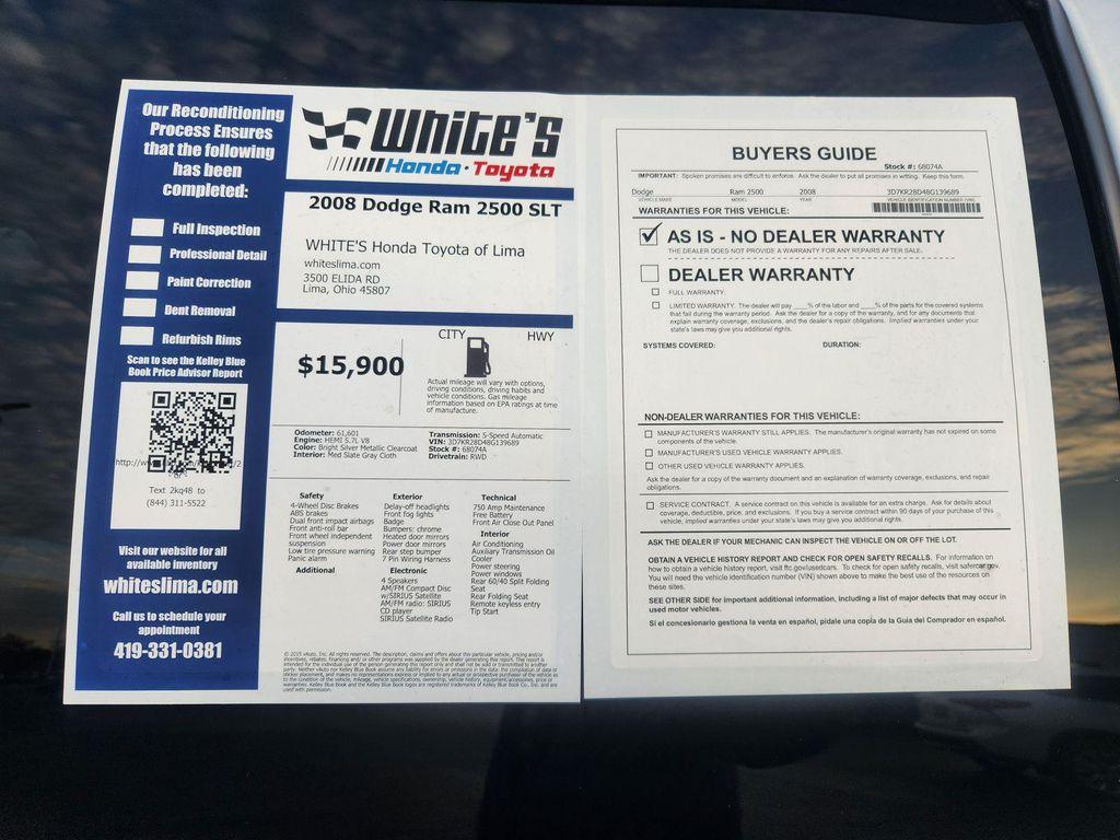 used 2008 Dodge Ram 2500 car, priced at $13,900