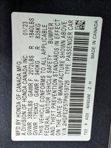 used 2023 Honda Civic car, priced at $22,999