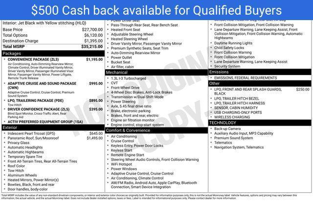 new 2025 Chevrolet TrailBlazer car, priced at $32,076