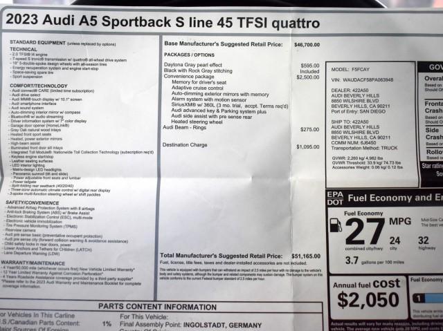 used 2023 Audi A5 Sportback car, priced at $28,999