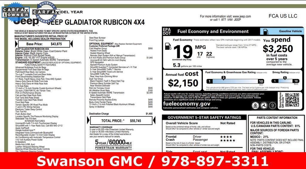 used 2020 Jeep Gladiator car, priced at $25,000