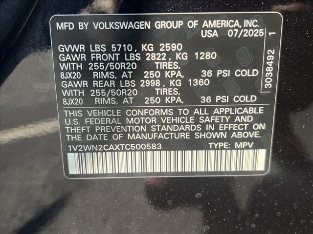 new 2026 Volkswagen Atlas car, priced at $42,780