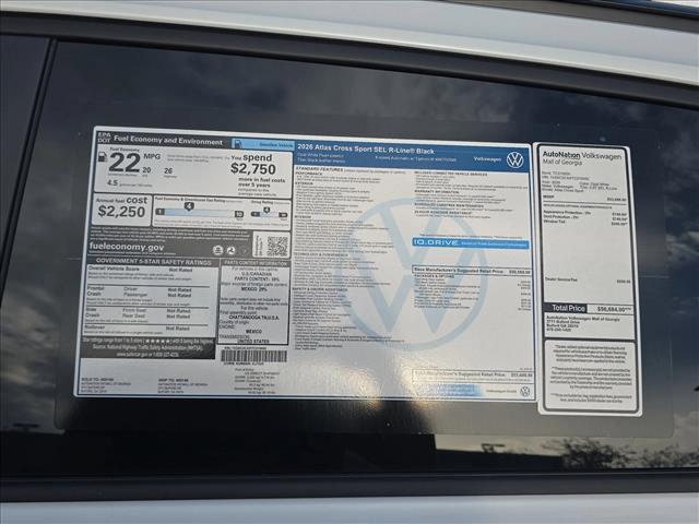 new 2026 Volkswagen Atlas Cross Sport car, priced at $49,301