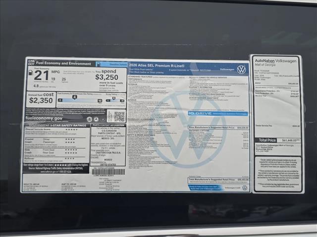 new 2026 Volkswagen Atlas car, priced at $53,336