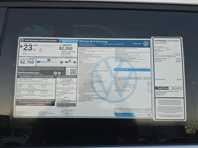 new 2026 Volkswagen Atlas car, priced at $44,847