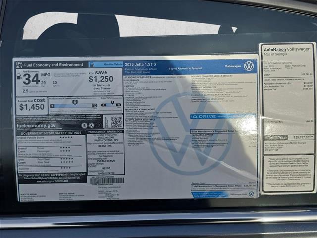 new 2026 Volkswagen Jetta car, priced at $24,221