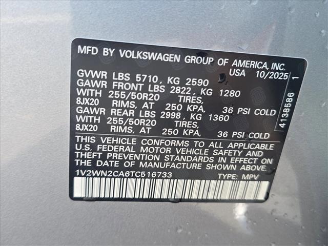 new 2026 Volkswagen Atlas car, priced at $42,780