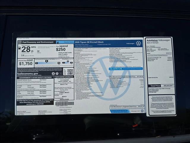 new 2026 Volkswagen Tiguan car, priced at $37,186