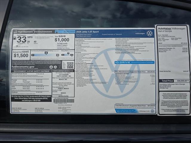 new 2026 Volkswagen Jetta car, priced at $25,847