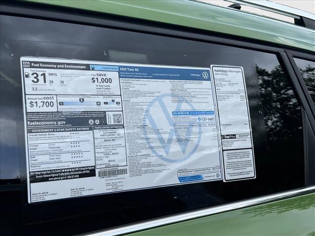 new 2025 Volkswagen Taos car, priced at $27,271
