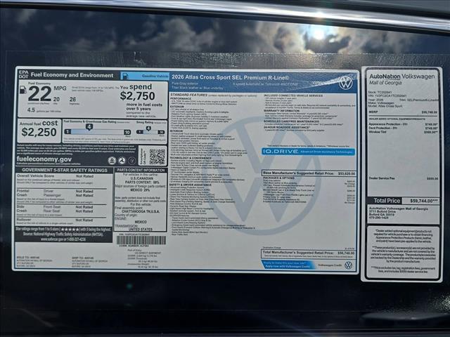 new 2026 Volkswagen Atlas Cross Sport car, priced at $52,261