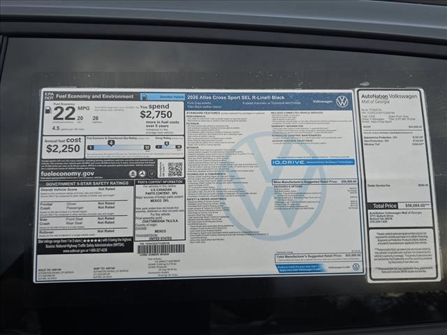 new 2026 Volkswagen Atlas Cross Sport car, priced at $49,301