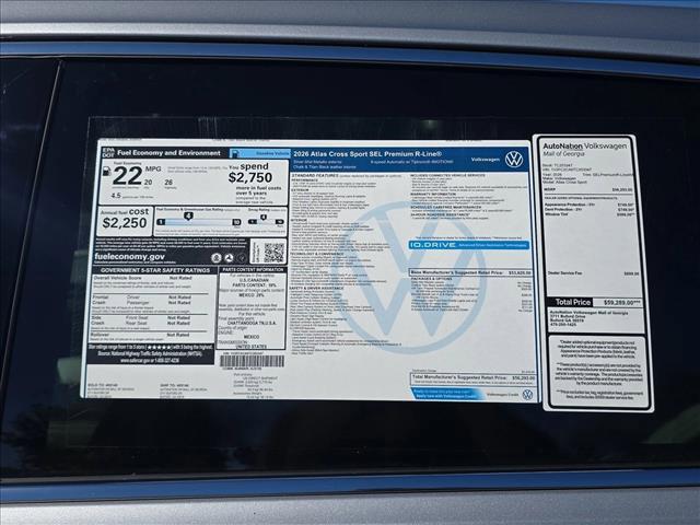 new 2026 Volkswagen Atlas Cross Sport car, priced at $51,824