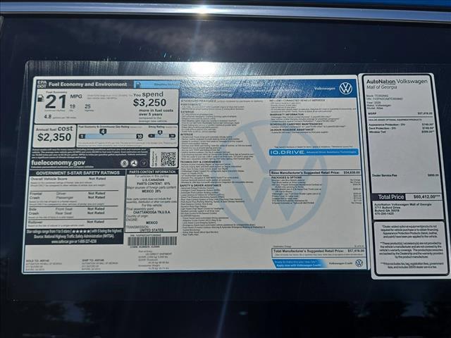 new 2026 Volkswagen Atlas car, priced at $53,092