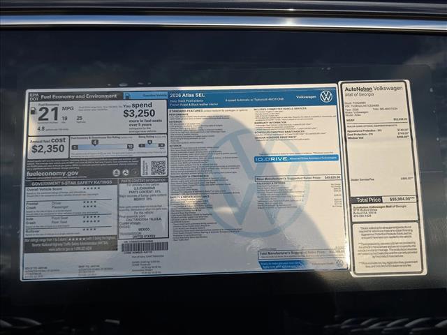 new 2026 Volkswagen Atlas car, priced at $48,054