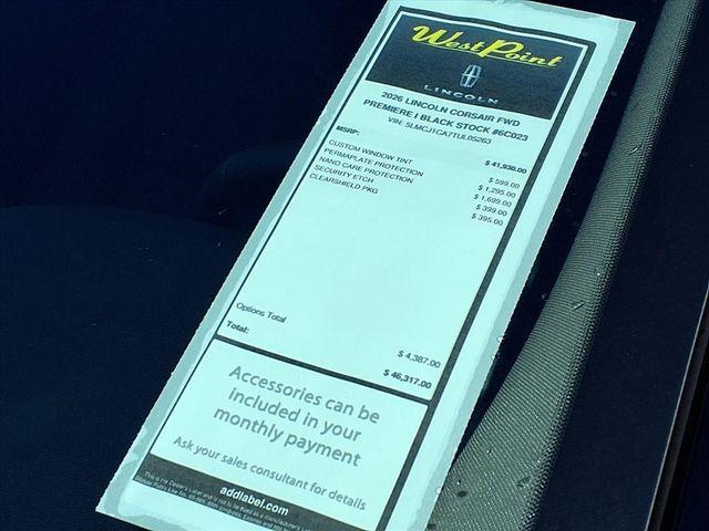 new 2026 Lincoln Corsair car, priced at $41,930