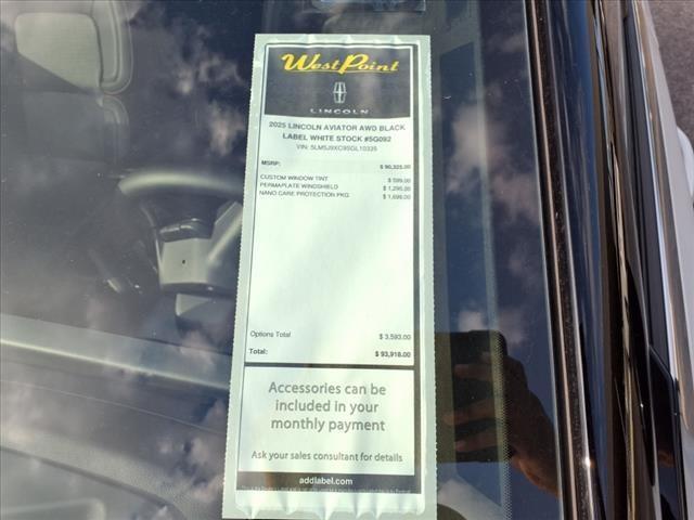 new 2025 Lincoln Aviator car, priced at $88,325