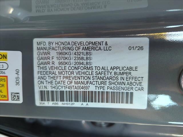 new 2026 Honda Accord car, priced at $31,845