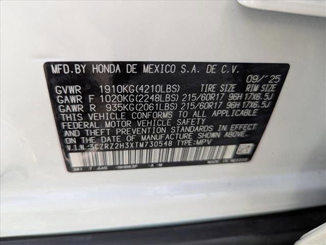 new 2026 Honda HR-V car, priced at $29,100