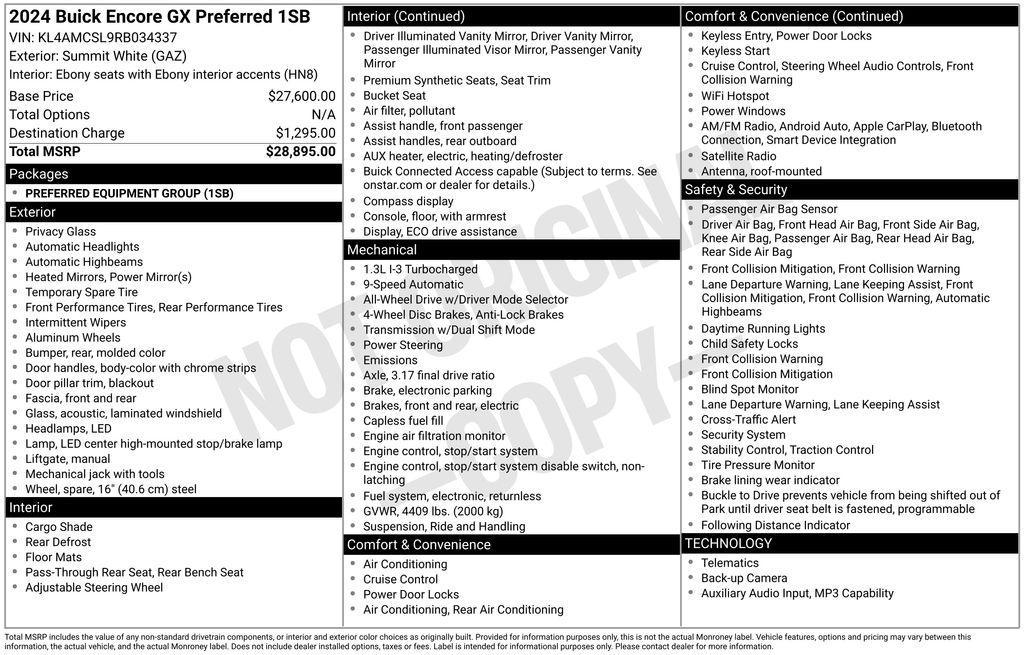 used 2024 Buick Encore GX car, priced at $22,911