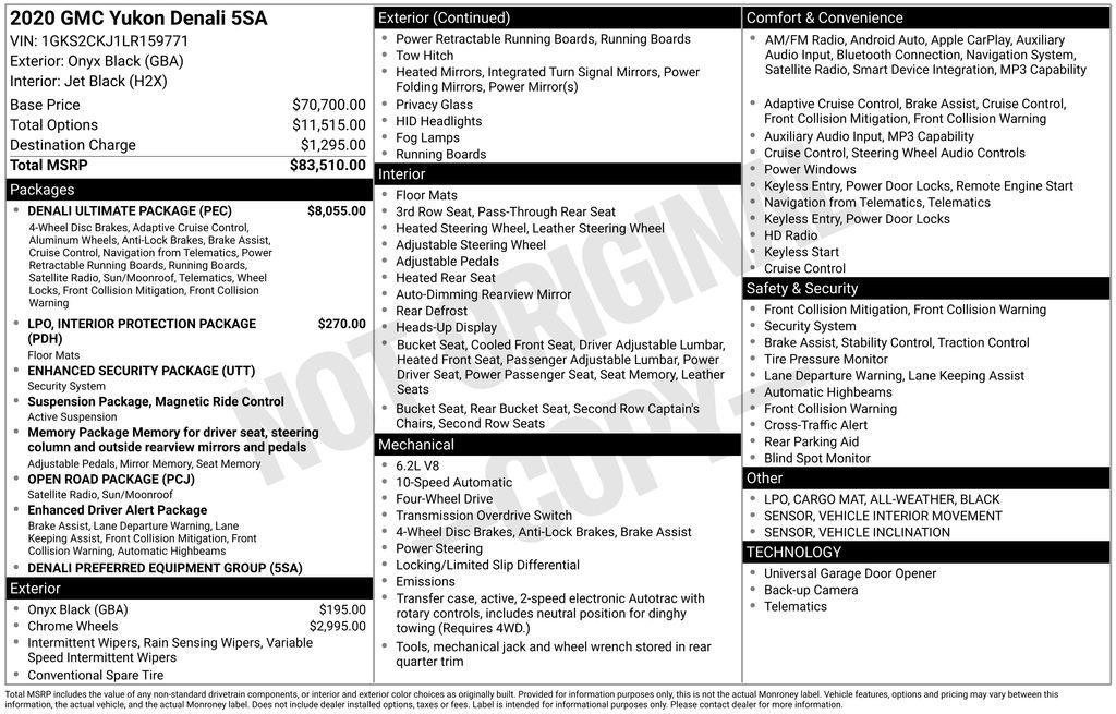 used 2020 GMC Yukon car, priced at $27,911