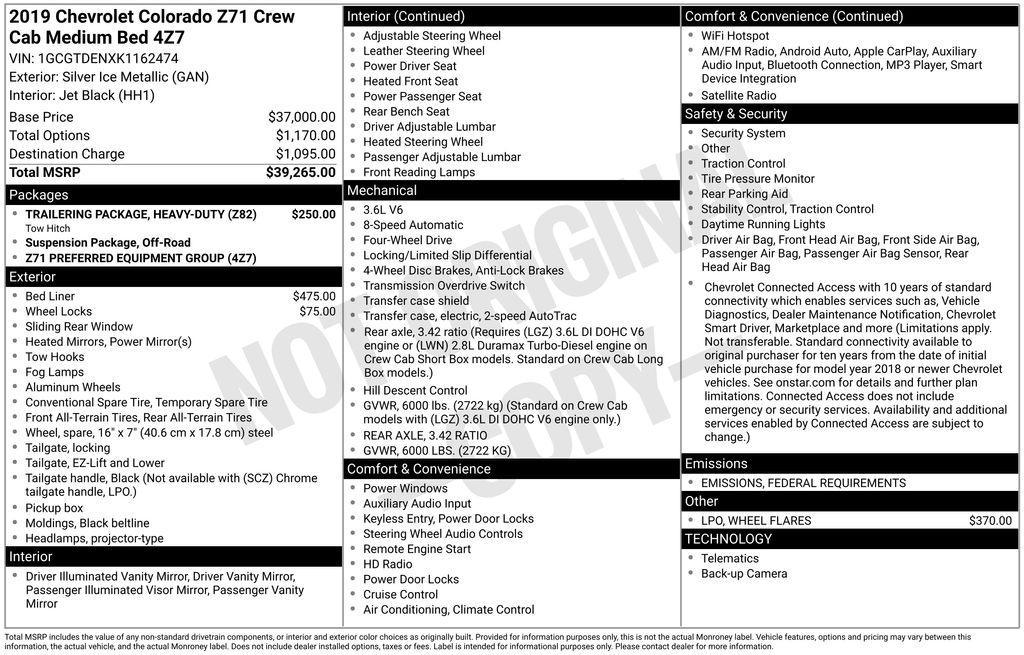 used 2019 Chevrolet Colorado car, priced at $22,455