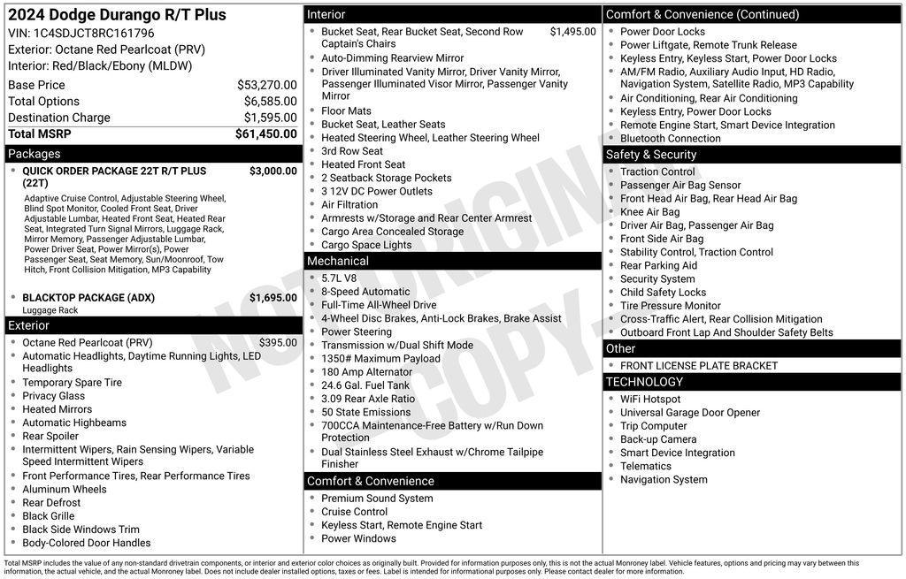 used 2024 Dodge Durango car, priced at $43,522