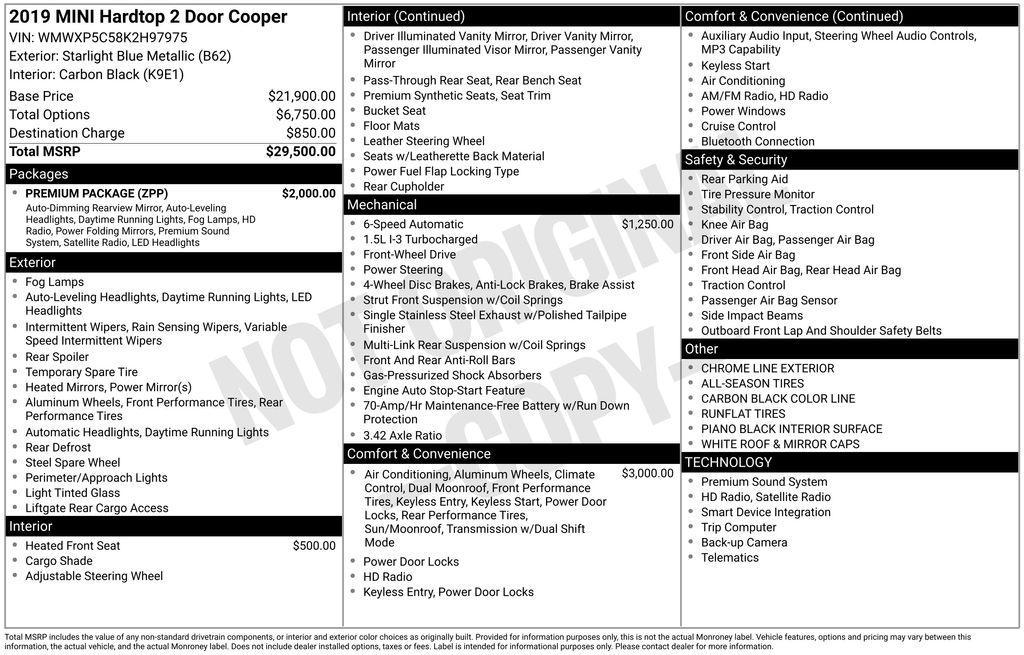 used 2019 MINI Hardtop car, priced at $10,966