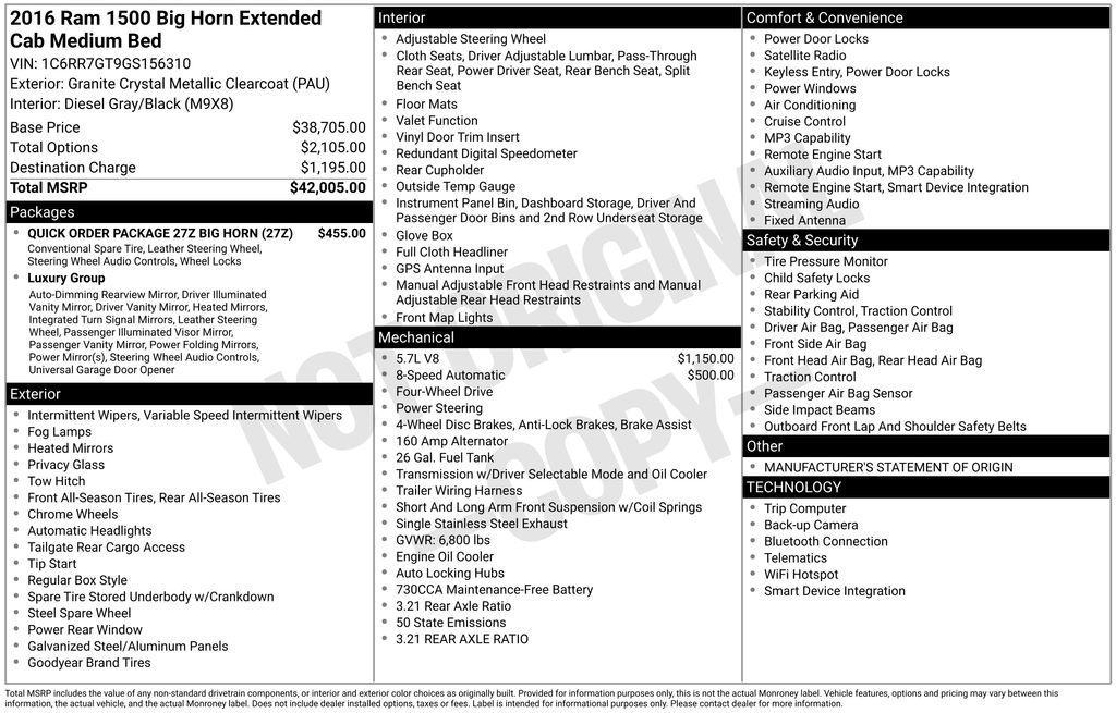 used 2016 Ram 1500 car, priced at $18,511
