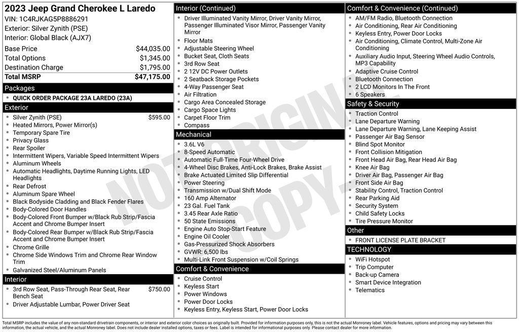 used 2023 Jeep Grand Cherokee L car, priced at $27,511