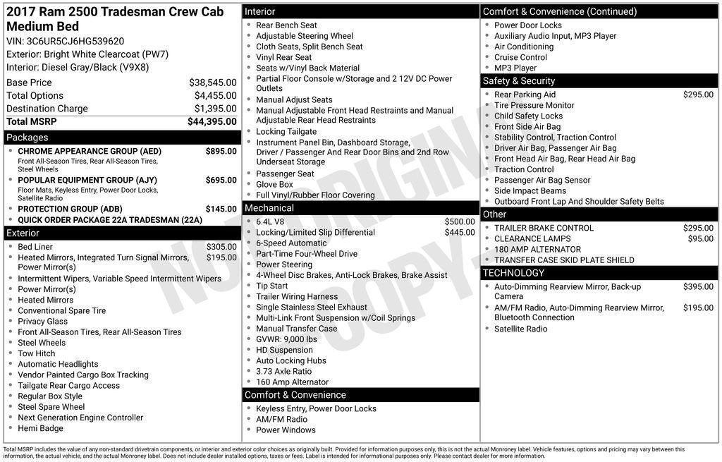 used 2017 Ram 2500 car, priced at $13,911