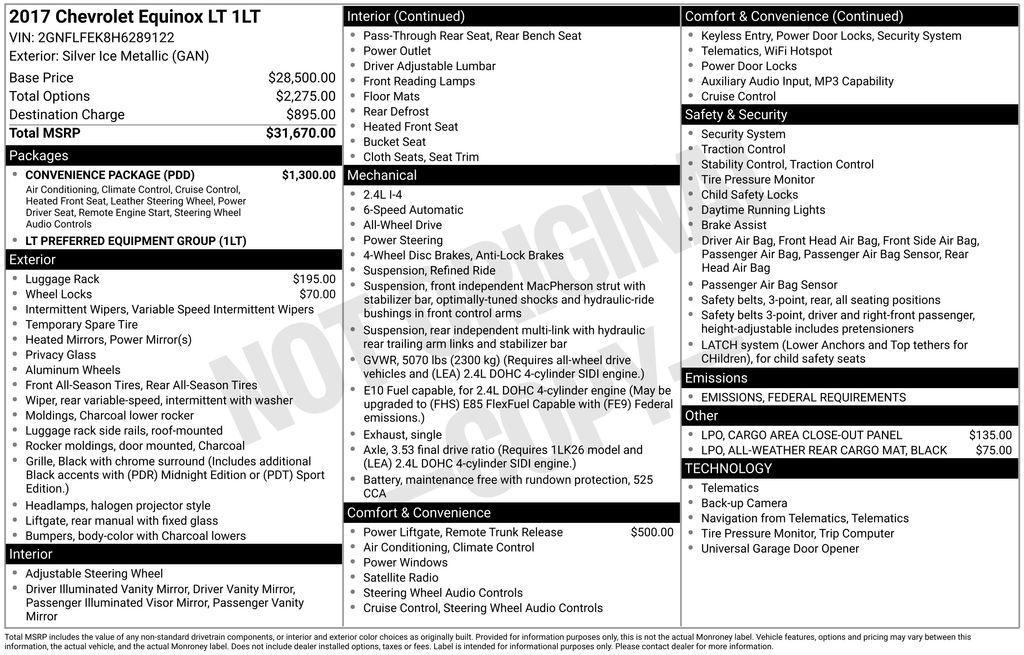 used 2017 Chevrolet Equinox car, priced at $10,233