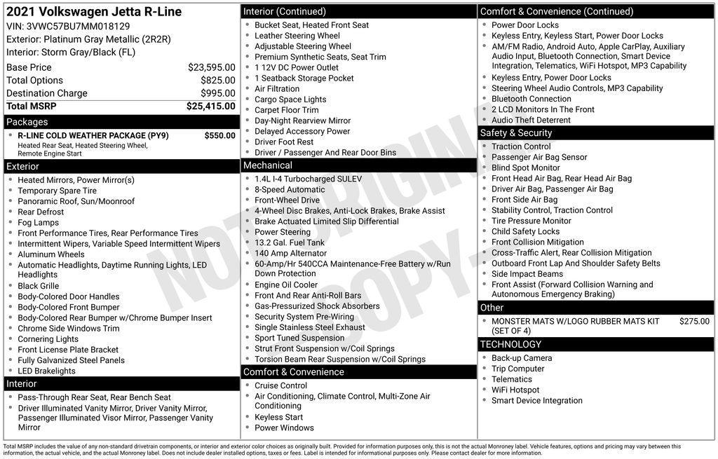 used 2021 Volkswagen Jetta car, priced at $11,844