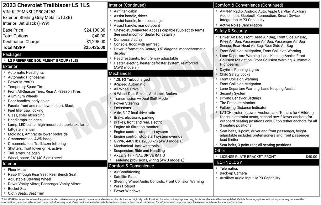 used 2023 Chevrolet TrailBlazer car, priced at $18,922