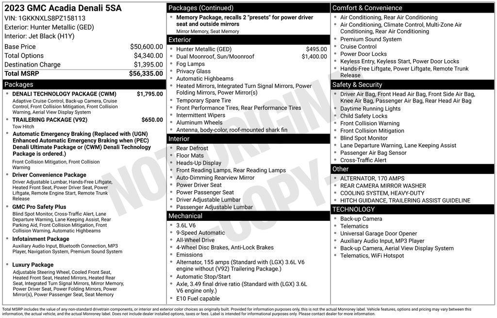 used 2023 GMC Acadia car, priced at $34,911